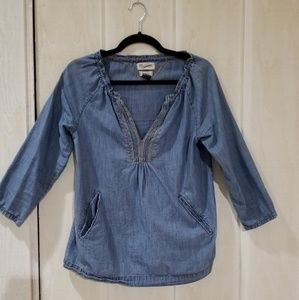 Madewell Denim Chambray Blouse with Pockets